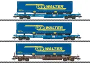 Marklin 47120 HO LKW Walter Deep Well Flat Car (Set of 3)