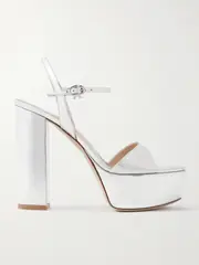 [Gianvito Rossi] Gianvito Rossi - Marlena 85 Mirrored-leather Platform Sandals - Silver - IT39.5 IT 39.5 Silver