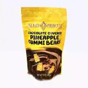 Island Princess 12 oz. CHOCOLATE Covered PINEAPPLE GUMMY BEARS Hawaiian BB 10/25