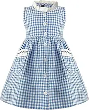[AGQT] Baby Girls Plaid Dress Spring Summer Dresses Size 12M-8T