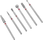 6pcs Set Nail Polish Head Set Nail Polish Head Accessories Polishing Bits Nail Fine Polish Head Nail Polish Drill Bits Nail Polishing Machine Head Nail Drills Tool Silver Metal