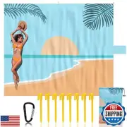 VILLEY Extra Large Waterproof Sandproof Beach Mat 128"x108" for 6-8 Adults, O