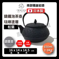 在飛比找蝦皮購物優惠-【日本岩鑄】0.65L 5型急須松葉黒色附濾網/南部鉄器/鐵