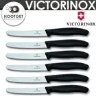 6x Victorinox Classic Serrated Steak Tomato Knife Round Tip 11cm Wavy Edge Black