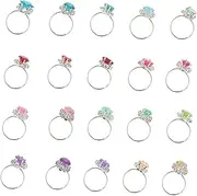 Totority Children Imitation Diamond Ring Rings Girl Rings Rings Toys for Little Adjustable Diamond Ring Toys for Diamond Rings Party Plaything Alloy