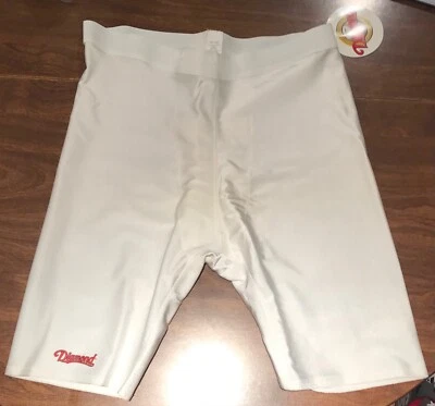 New Diamond Sliding Shorts With Cup Pocket, XL White