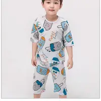 在飛比找蝦皮購物優惠-【現貨】正韓韓國mellisse夏季七分袖冰棒兒童居家服套裝