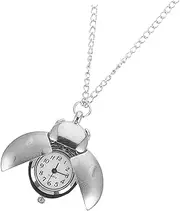 [CATIEBYE] 1pc Pocket Watch Chain Digital Watch Locket Watch Ladybug Necklaces Watch Medical Watch Clip Watch Pendant Beetle Fob Watch Fob Clip on Watch Pedometer Watch Zinc Alloy Silver