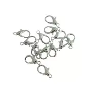 Silver Tone Lobster Clasps 16mm x 8mm - 15 Clasps - FF309