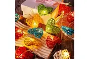 20 Rainbow 3D Hollow Rattan Heart String Fairy Lights 3M Battery Indoor Outdoor String Lights