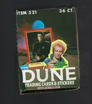 1984 Fleer DUNE Trading Cards & Stickers Wax Box 36 Packs New Old Stock Open Box