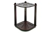 Walnut Deluxe Corner Pool Snooker Billiard Cue Stand Rack Holds 10 Cues