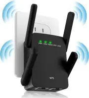 WiFi Extender/Booster Up to 74% Faster, Broader Coverage Up to 8470 Sq.ft. BLACK
