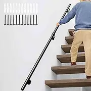 Handrails for Stairs, 1ft - 20ft Stair Handrail for Indoor Outdoor, Very Sturdy Wall Mounted Hand Rails Safety for Elderly Kids Disabled, Non-Slip Industrial Wrought Iron Bannister Handrail(4ft/120cm)
