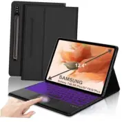 Keyboard Case for Samsung Galaxy Tab S8 Plus/S7 FE/S7Plus 12.4 inch, Smart