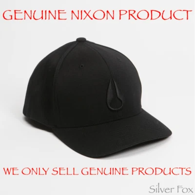 NIXON DEEP DOWN FF ATHLETIC FIT BLACK FLEXFIT FLEX FIT CAP HAT NEW WITH TAGS
