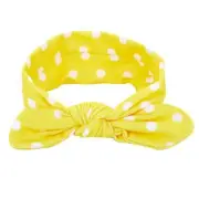 Hairband,Baby Ears Polka Dot Elastic Bow Turban Knitted HeadBand D1C4
