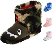 [totes] Boy's Boot Slipper, Camouflage-Dinosaur