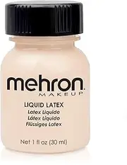 Mehron Makeup Liquid Latex | SFX Makeup | Halloween | Latex Glue for Skin | Prosthetic Glue 1 fl oz (30 ml) (Light Flesh)