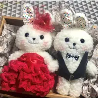 在飛比找蝦皮購物優惠-RABBIT LULU 結婚兔子娃娃 喜氣紅婚紗 結婚禮物 