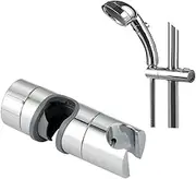 Adjustable Shower Head Holder for Slide Bar Slider Clamp Bathroom Replacement, 360 Degree Rotation Sprayer Holder, Universal 18-25MM O.D. Rail Head Bracket Holder