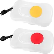 WESIEVYA 2pcs Portable The Go Wipes Dispenser Case Refillable Wipes Holder Lightweight Tissue Box Covers with Practical Cover Design for Easy Travel and Convenience
