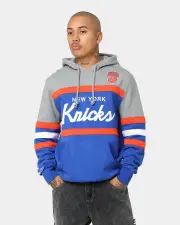 [MITCHELL & NESS] Mitchell & Ness New York Knicks Head Coach Hoodie Royal - Size L L Royal