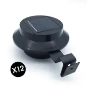 12x Solar Power LED Gutter Fence Lights Outdoor Garden Pathway Lamp Black AU