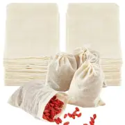 50Pck Reusable Tea Bags Natural Unbleached Cotton Cheesecloth Bags for Straining