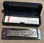 Hohner SILVER STAR HARMONICA In C * Beginner's 10-hole Blues Harp *NEW