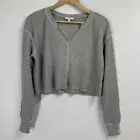 BP Nordstrom Women's Organic Cotton V Neck Waffle Knit Long Sleeve Size S