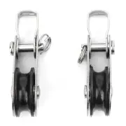 Alomejor 2pcs Sailing Pulley Heavy Duty Stainless Steel Nylon Pulleys Small BT