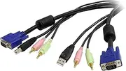 StarTech 6-Feet 4-in-1 USB VGA KVM Switch Cable with Audio and Microphone (USBVGA4N1A6)