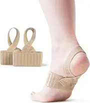 Tuli’s X Brace (Pair) – Arch Support Brace and Compression for Sever’s Disease, Plantar Fasciitis, Flat Feet, Fallen Arches, Over-Pronation and Heel Pain, Logo Free – Medium