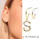 PD PAOLA 西班牙時尚潮牌 金色S字母耳環 彩鑽耳環 925純銀鑲18K金