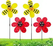 Outdoor Wind Spinner | Lawn Wind Spinner | Decorative Ladybird and Bee Wind Spinner Weather Resistant for Garden Yard and Outdoors