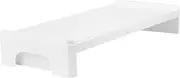 LABRIMP 1Pc White Monitor Stand Elevated Computer Shelf for Desk Multi Functional Storage Stand Ergonomic Desktop Organizer for Office Home Use
