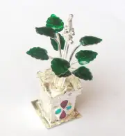 Pure silver Tulsi Plant For Worshiping For Home/Office 15 gram 2.5'' FREE SHIP