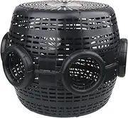 Fish Trap PP with Sturdy Mesh Shrimp Trap with 6 Holes & 2 Weight Box 13x13x11 in Portable Detachable Black Crawfish for Loach, EEL, River Prawn Minnow Traps Fishing Crawfish