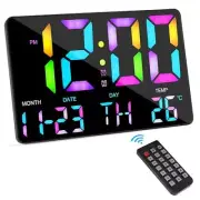 Digital Wall Clock Large Display, 11.5" Large LED Digital Wall Clock with RGB