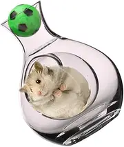 Parliky Pet Hamster Heat Cooling Glass Nest Transparent Pet House for Hamsters Squirrels Hedgehogs Thicken Glass for Stability Home Decoration