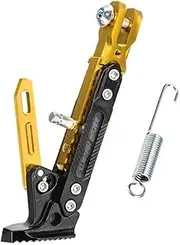 Lift Stand Motorbike Bicycle Adjustable Metal Foot Side Stand Motorcycle Kickstand Kick Bracket Supportor Motorcycle Accessories Bracket swingarm spool(Gold)