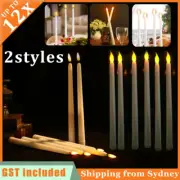 6-12PCS LED Flameless Candle Set Taper Flickering Battery Operated Candles More