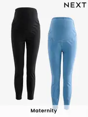 Blue/Black Maternity Denim Jeggings 2 Pack (AM2693) | $90
