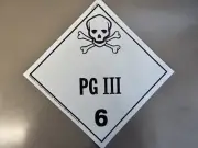 J J Keller PG III 6 Placard Vinyl Adhesive 10.75x10.75