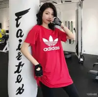 在飛比找Yahoo奇摩拍賣-7-11運費0元優惠優惠-Adidas 愛迪達 三葉草連身裙 運動休閒中長款短袖 簡約