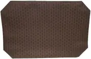 SET OF 3 FABRIC PLACEMATS (12" x 18") BASKETWEAVE DARK BROWN COLOR DESIGN, FC