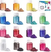 Mica Pigment Powder Epoxy Resin Dye 15 Color Bath Bombs Dye, Soap Making Colorant Slime Pigment for Candle Making, Polymer Clay, Tumblers, DIY Craft Project
