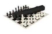 Quiver Chess Set Combination - Solid Plastic - Black Bag / Board