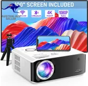 Projector, 2024 Upgraded Native 1080P 5G Wifi Bluetooth Projector 4K Supported,